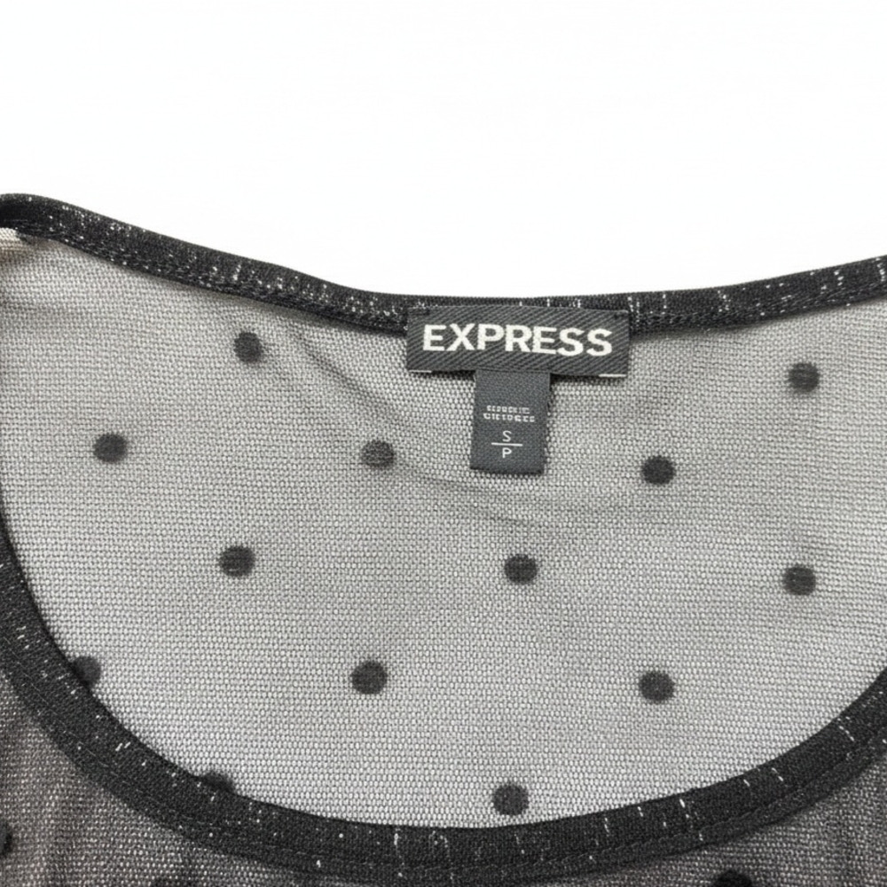 Express Sheer Black Polka Dot Blouse